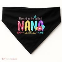 Blessed To Be Called Nana Cute Floral  USA-Made Doggie Bandana thumb 0