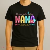 Blessed To Be Called Nana Cute Floral  T-Shirt thumb 3