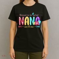 Blessed To Be Called Nana Cute Floral  T-Shirt thumb 4