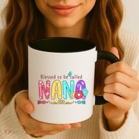 Blessed To Be Called Nana Cute Floral  Coffee Mug thumb 3