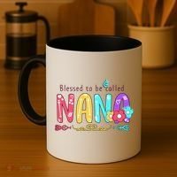 Blessed To Be Called Nana Cute Floral  Coffee Mug thumb 4