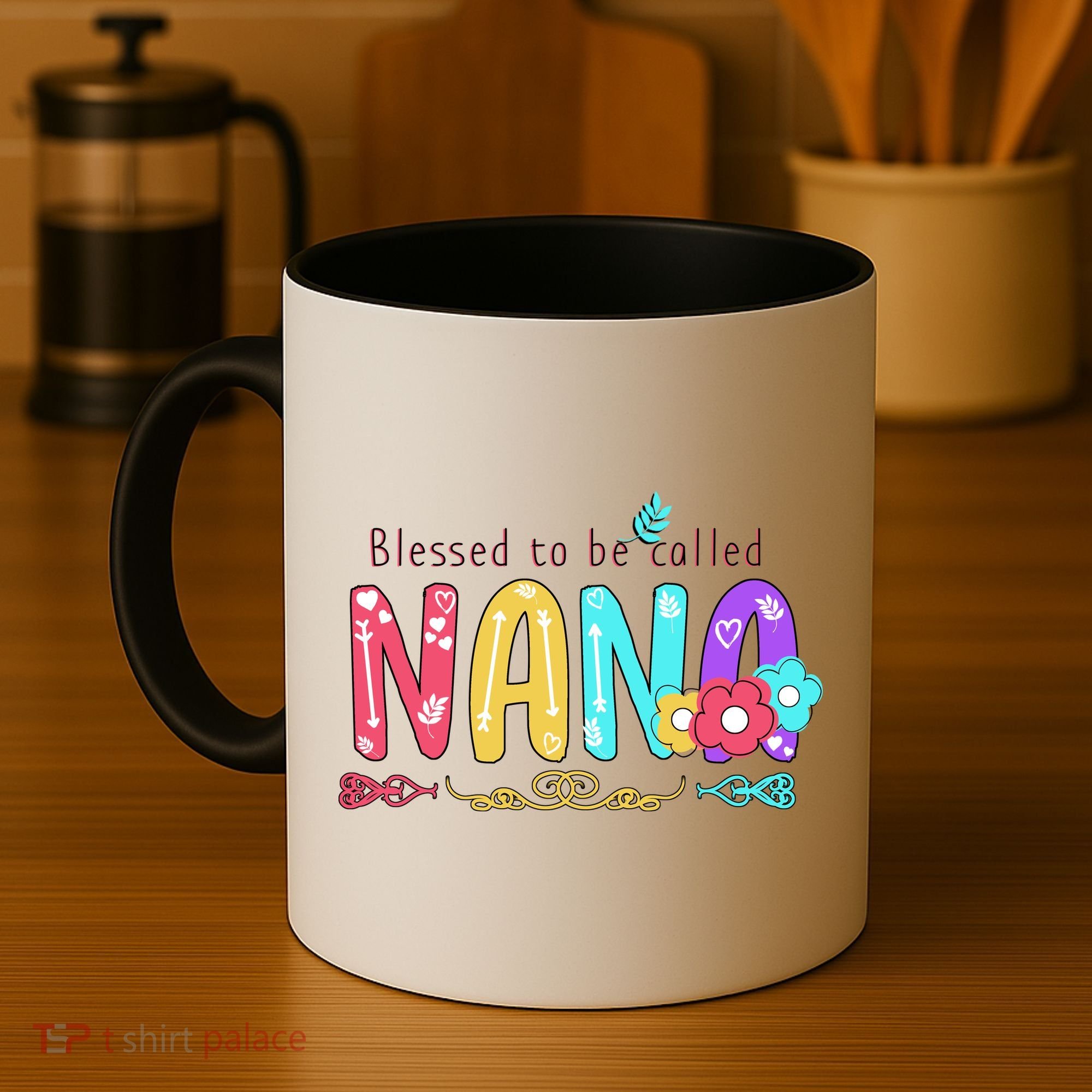 Blessed To Be Called Nana Cute Floral  Coffee Mug