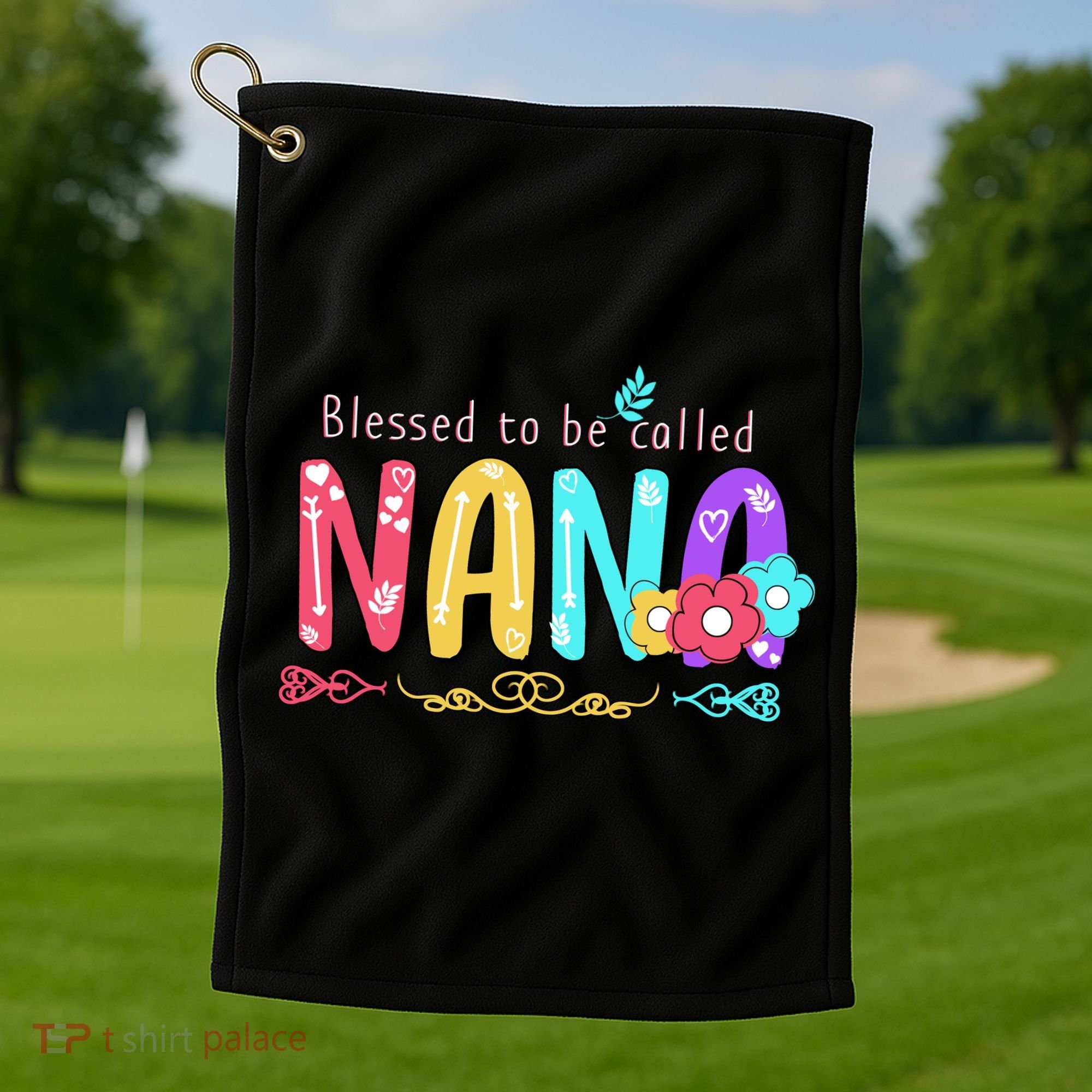 Blessed To Be Called Nana Cute Floral  Golf Towel