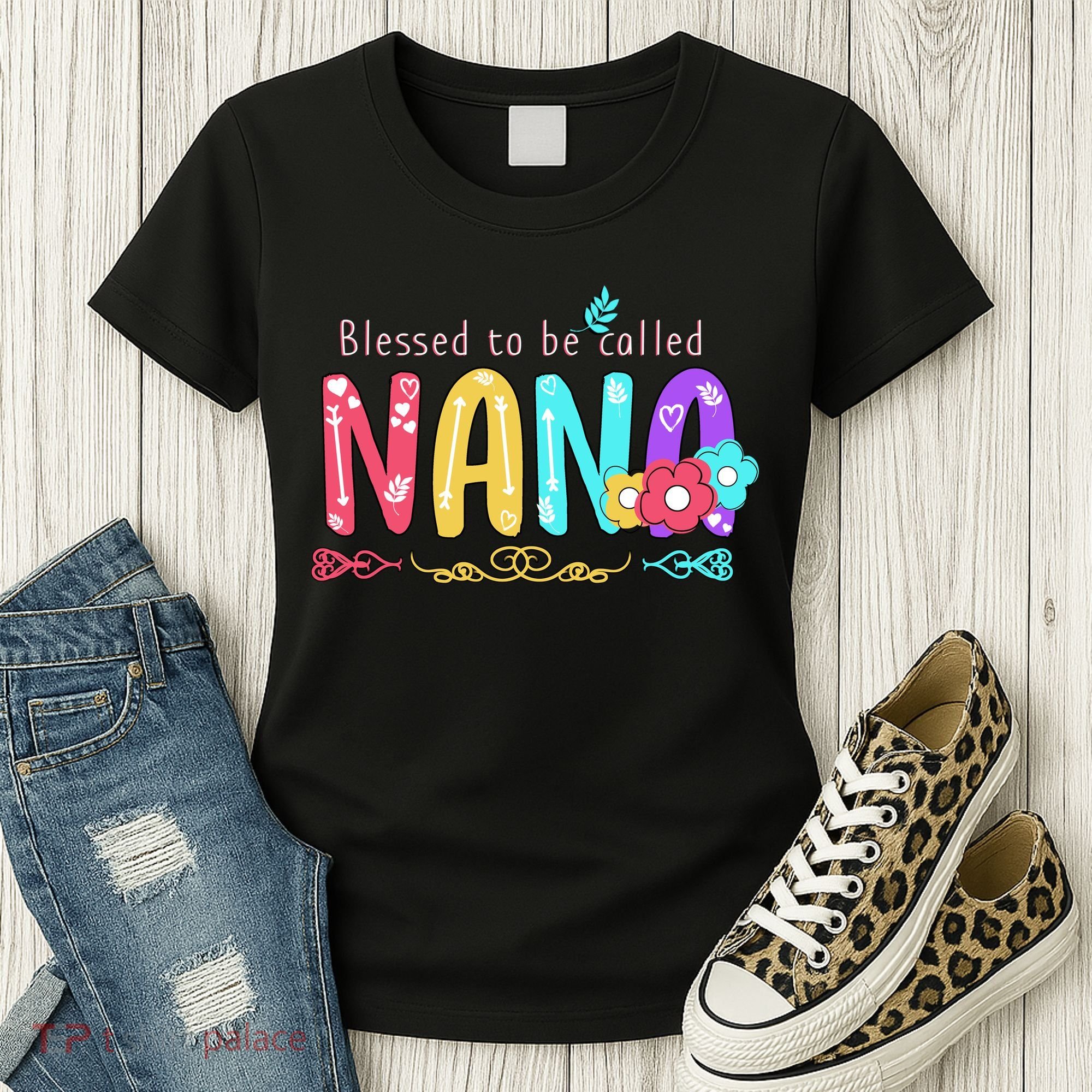 Blessed To Be Called Nana Cute Floral  Women's T-Shirt