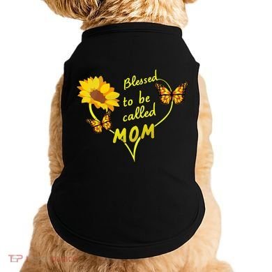 Blessed To Be Mom Butterfly Sun Floral  Doggie Tank