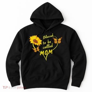 Blessed To Be Mom Butterfly Sun Floral  Hoodie
