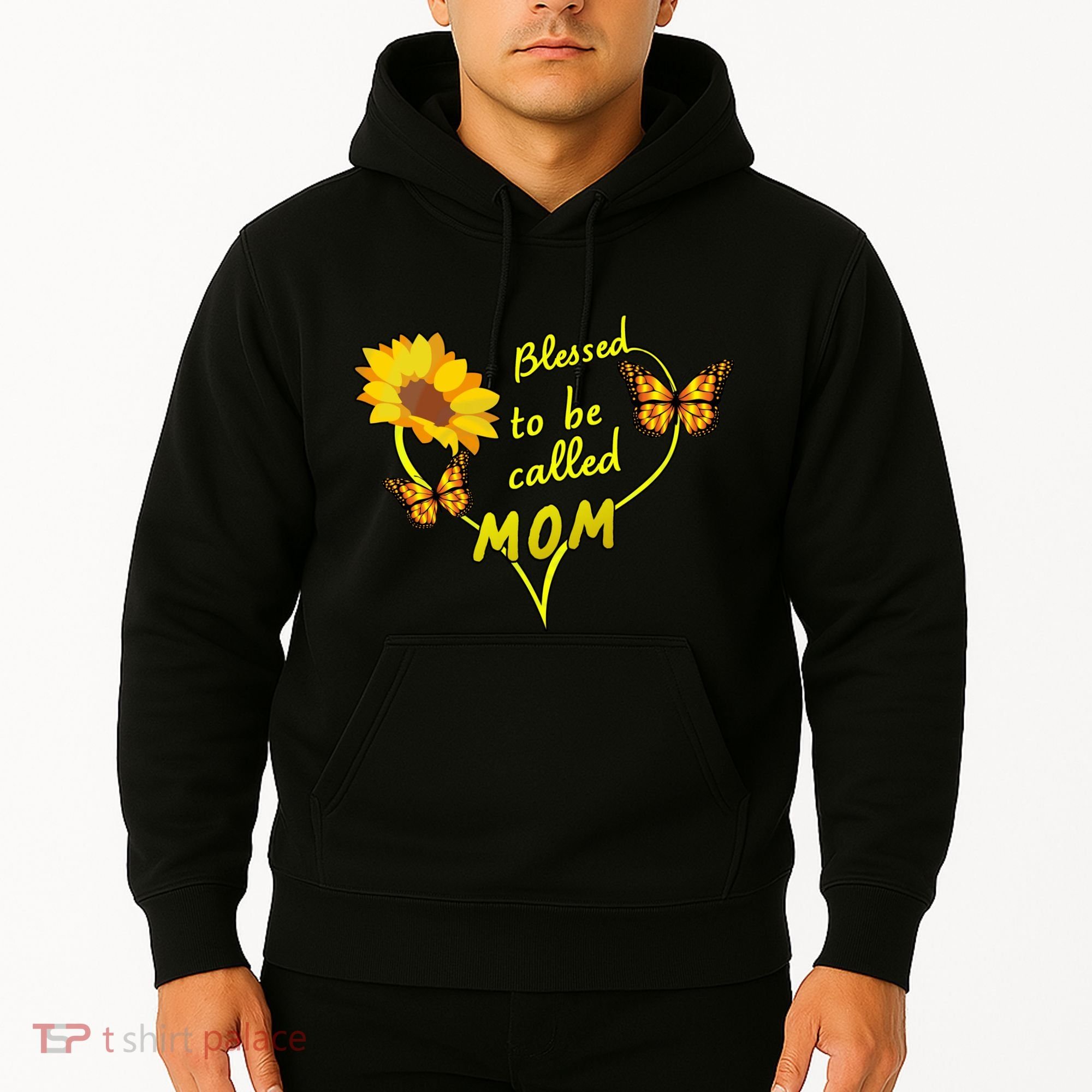 Blessed To Be Mom Butterfly Sun Floral  Hoodie