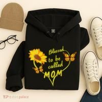 Blessed To Be Mom Butterfly Sun Floral  Hoodie thumb 4