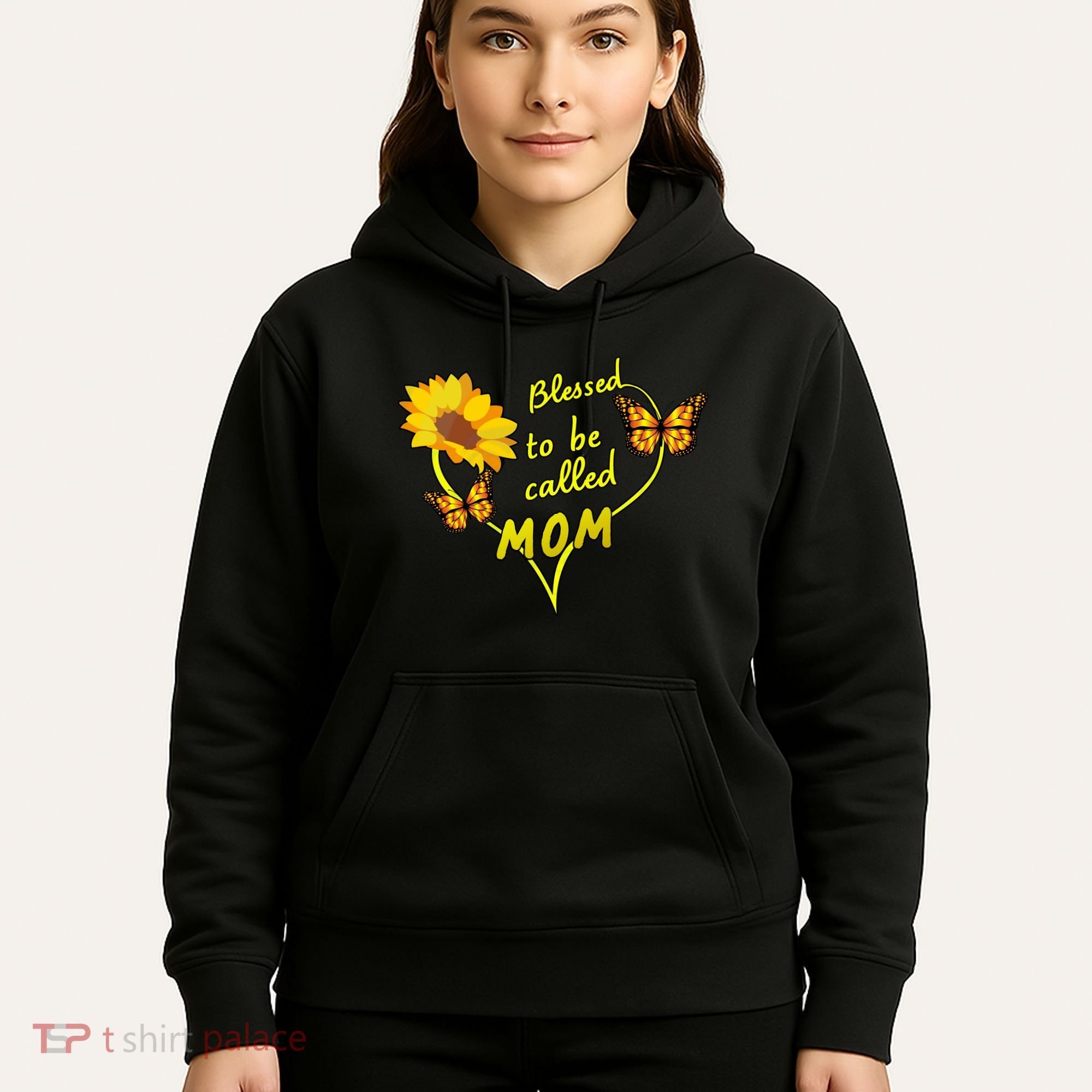 Blessed To Be Mom Butterfly Sun Floral  Hoodie