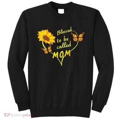 Blessed To Be Mom Butterfly Sun Floral  Sweatshirt