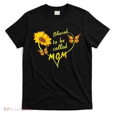 Blessed To Be Mom Butterfly Sun Floral  T-Shirt