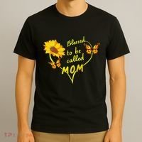 Blessed To Be Mom Butterfly Sun Floral  T-Shirt thumb 3