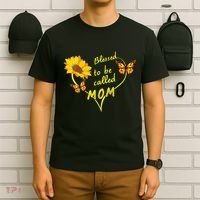 Blessed To Be Mom Butterfly Sun Floral  T-Shirt thumb 6