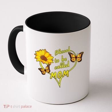 Blessed To Be Mom Butterfly Sun Floral  Coffee Mug