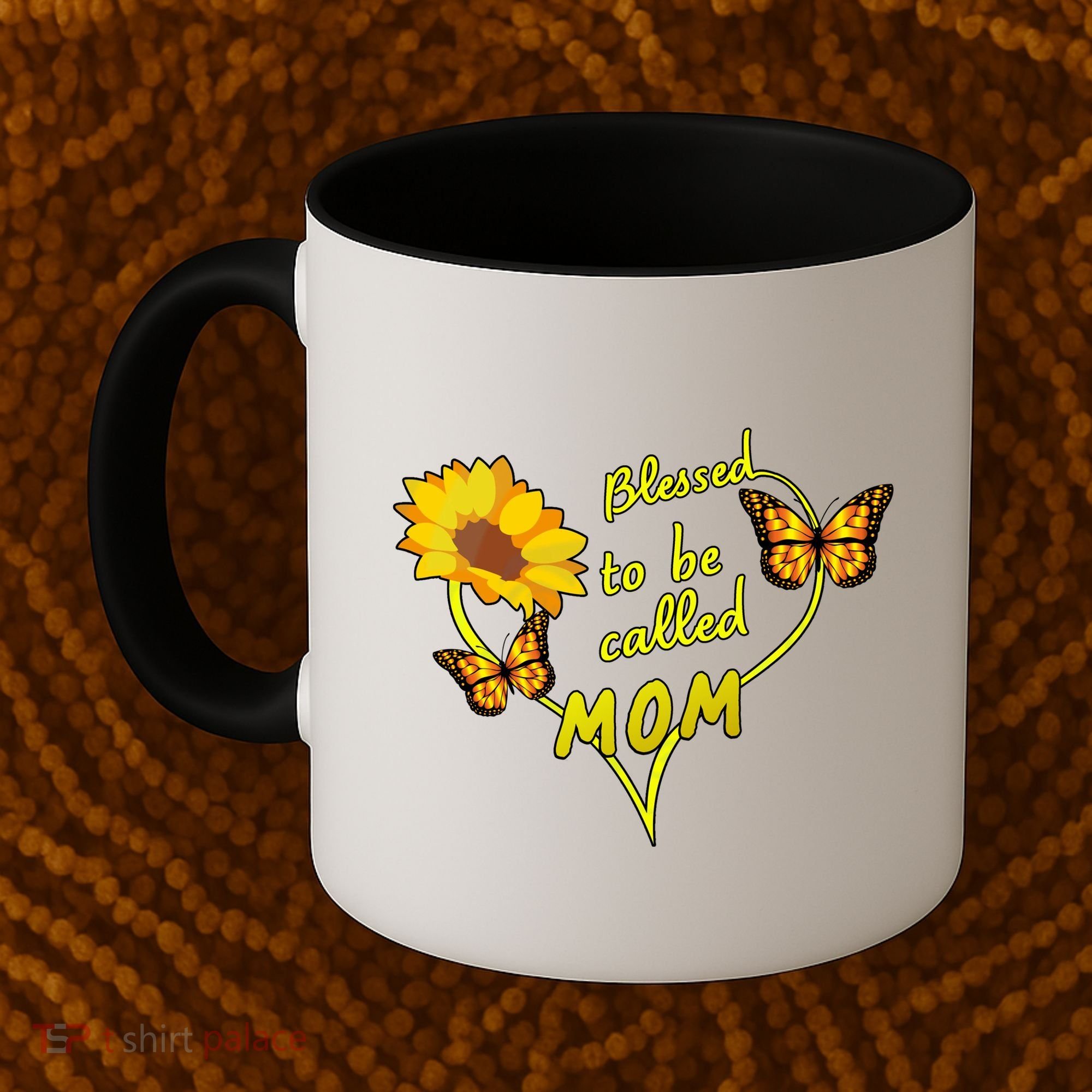 Blessed To Be Mom Butterfly Sun Floral  Coffee Mug