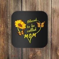 Blessed To Be Mom Butterfly Sun Floral  Coaster thumb 0