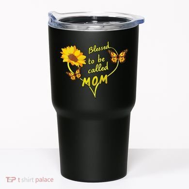 Blessed To Be Mom Butterfly Sun Floral  Tumbler