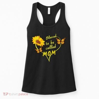 Blessed To Be Mom Butterfly Sun Floral  Women's Tank Top