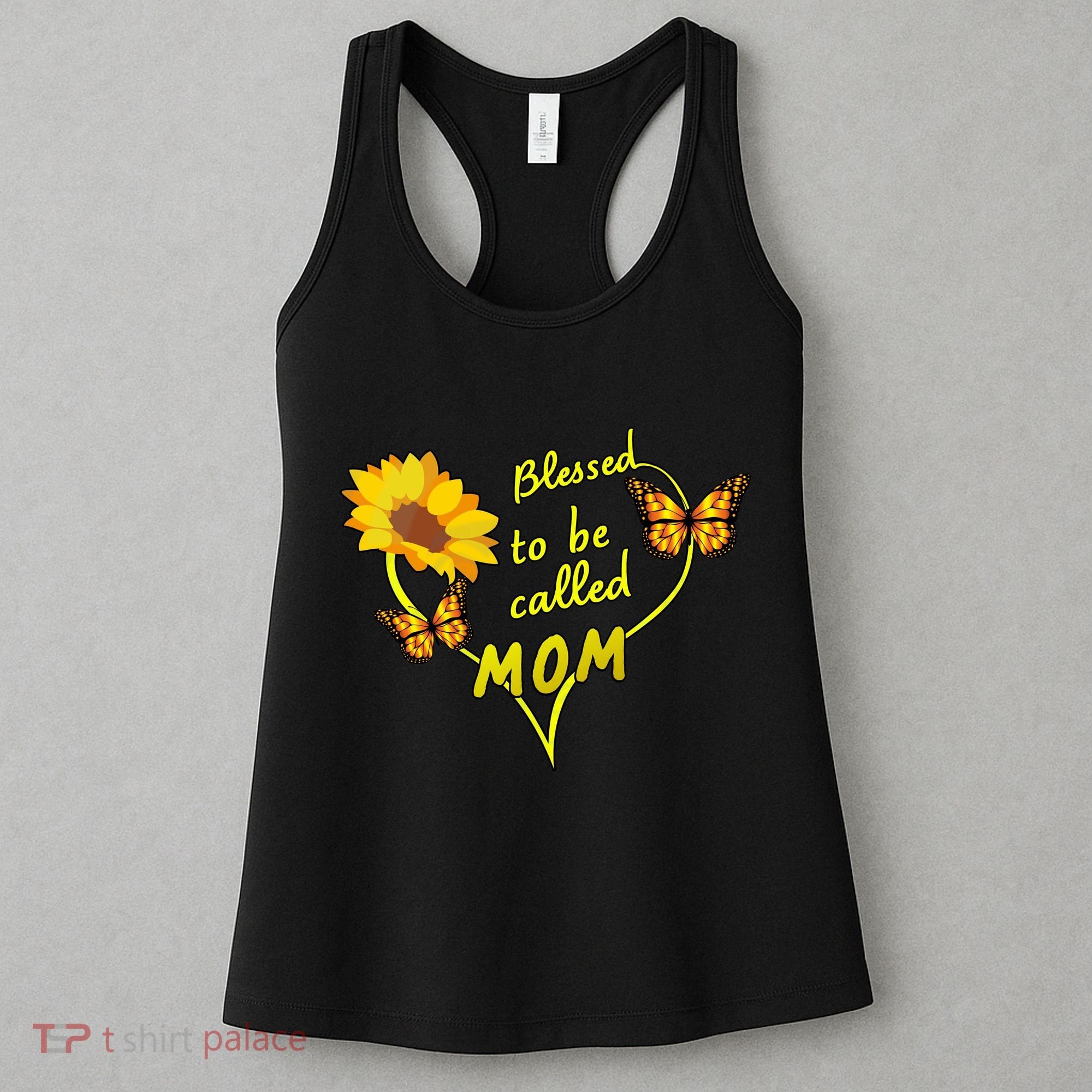 Blessed To Be Mom Butterfly Sun Floral  Women's Tank Top