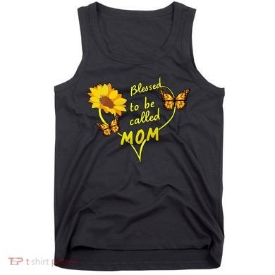 Blessed To Be Mom Butterfly Sun Floral  Tank Top