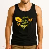 Blessed To Be Mom Butterfly Sun Floral  Tank Top thumb 3