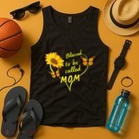 Blessed To Be Mom Butterfly Sun Floral  Tank Top thumb 4