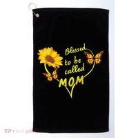 Blessed To Be Mom Butterfly Sun Floral  Golf Towel thumb 0