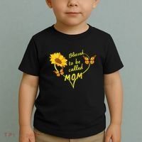 Blessed To Be Mom Butterfly Sun Floral  Toddler T-Shirt thumb 2