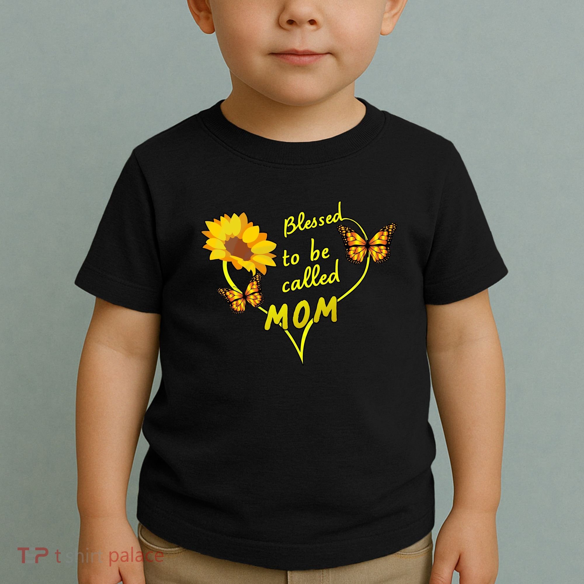 Blessed To Be Mom Butterfly Sun Floral  Toddler T-Shirt