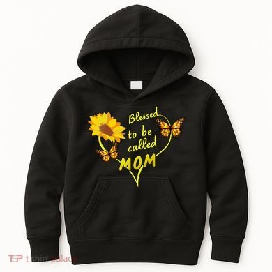 Blessed To Be Mom Butterfly Sun Floral  Kids Hoodie