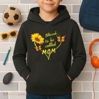 Blessed To Be Mom Butterfly Sun Floral  Kids Hoodie thumb 2