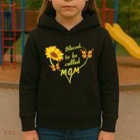 Blessed To Be Mom Butterfly Sun Floral  Kids Hoodie thumb 3