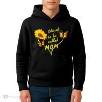 Blessed To Be Mom Butterfly Sun Floral  Kids Hoodie thumb 4