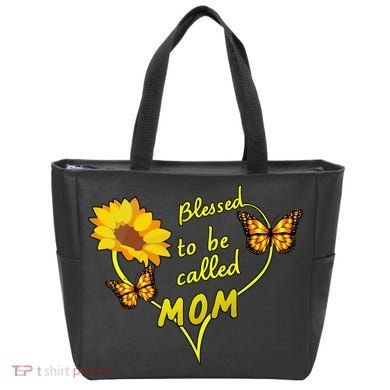 Blessed To Be Mom Butterfly Sun Floral  Tote Bag