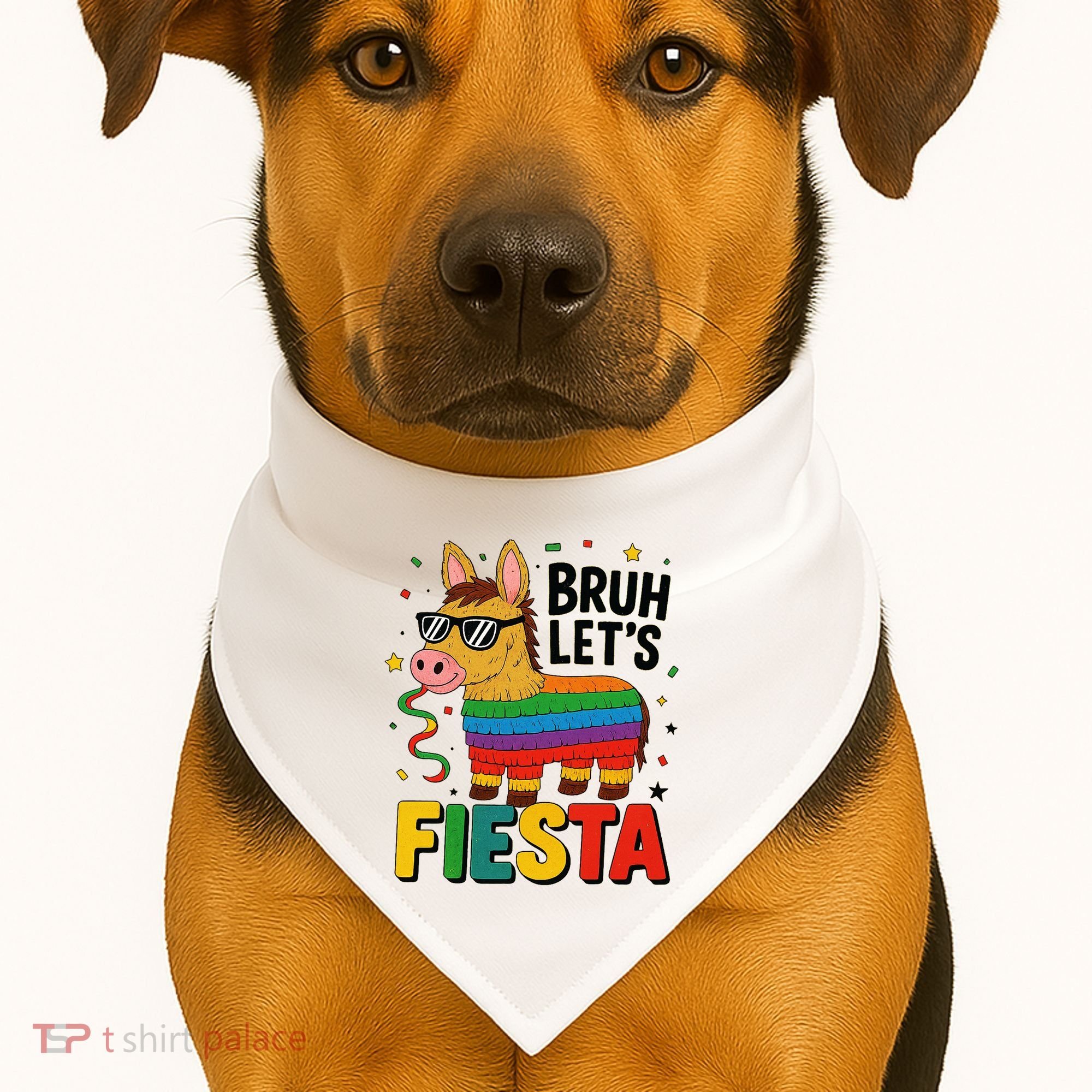 Bruh Lets Fiesta Cinco Mayo Pinata Funny USA-Made Doggie Bandana
