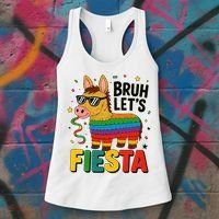 Bruh Lets Fiesta Cinco Mayo Pinata Funny Women's Tank Top thumb 3