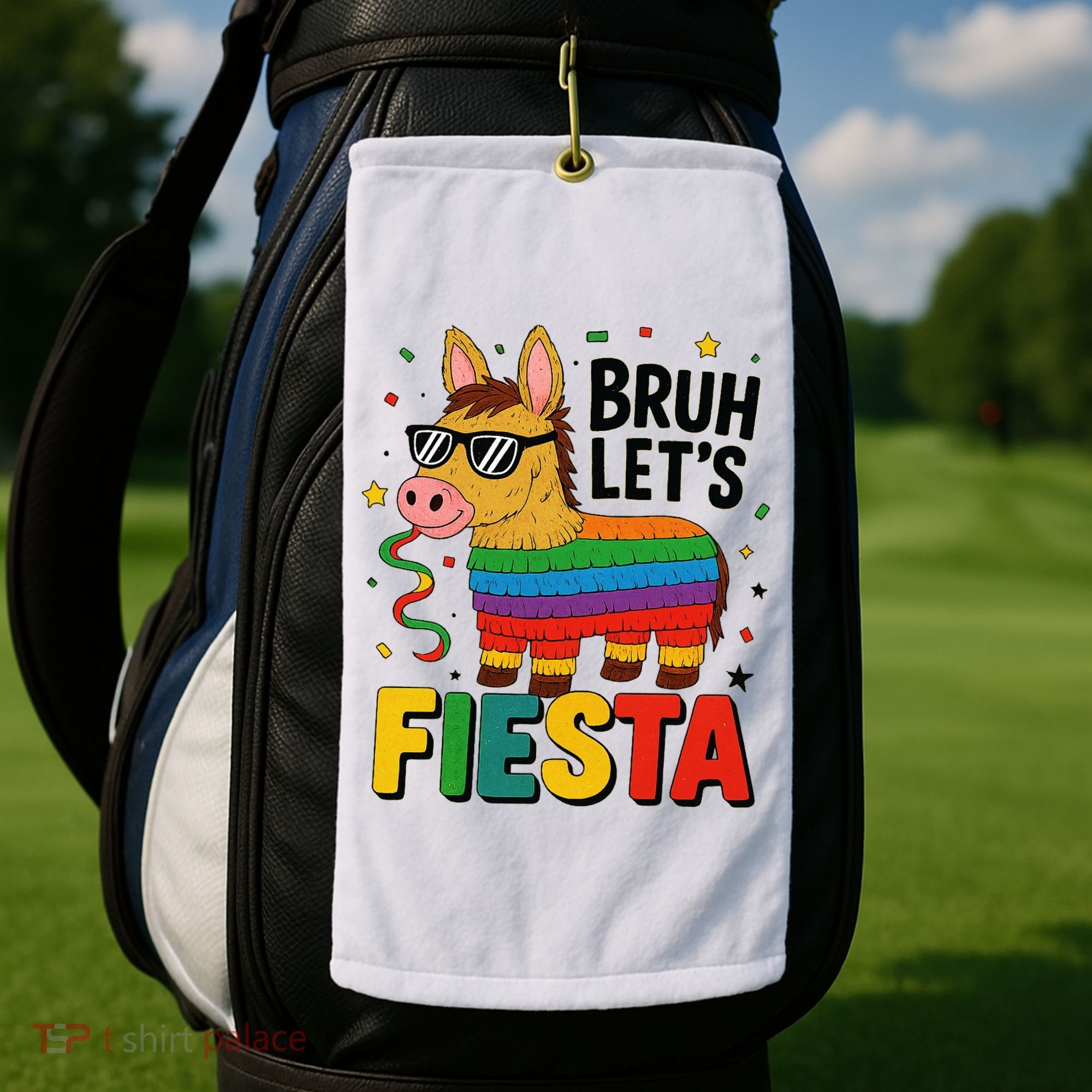 Bruh Lets Fiesta Cinco Mayo Pinata Funny Golf Towel