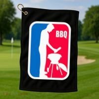 Bbq League Funny Barbecue Cookout Grill Golf Towel thumb 1
