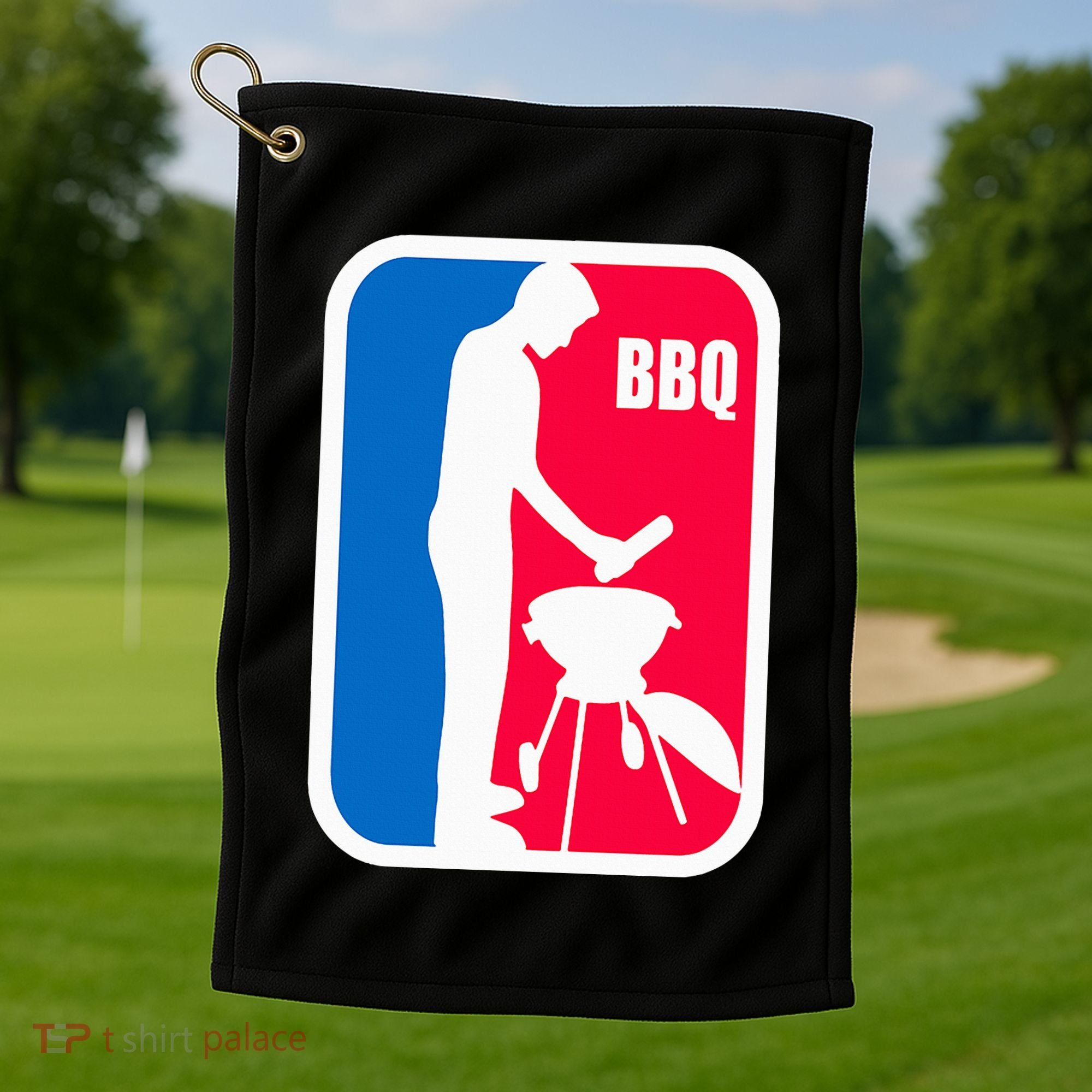 Bbq League Funny Barbecue Cookout Grill Golf Towel