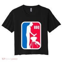 Bbq League Funny Barbecue Cookout Grill Women's Crop Top Tee thumb 0