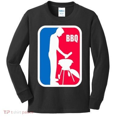 Bbq League Funny Barbecue Cookout Grill Kids Long Sleeve Shirt