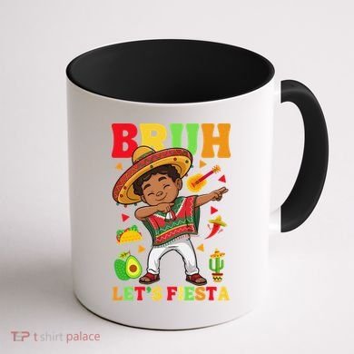 Bruh Lets Fiestas Dabbing Mexican Poncho Cinco De Mayo Gift Coffee Mug back