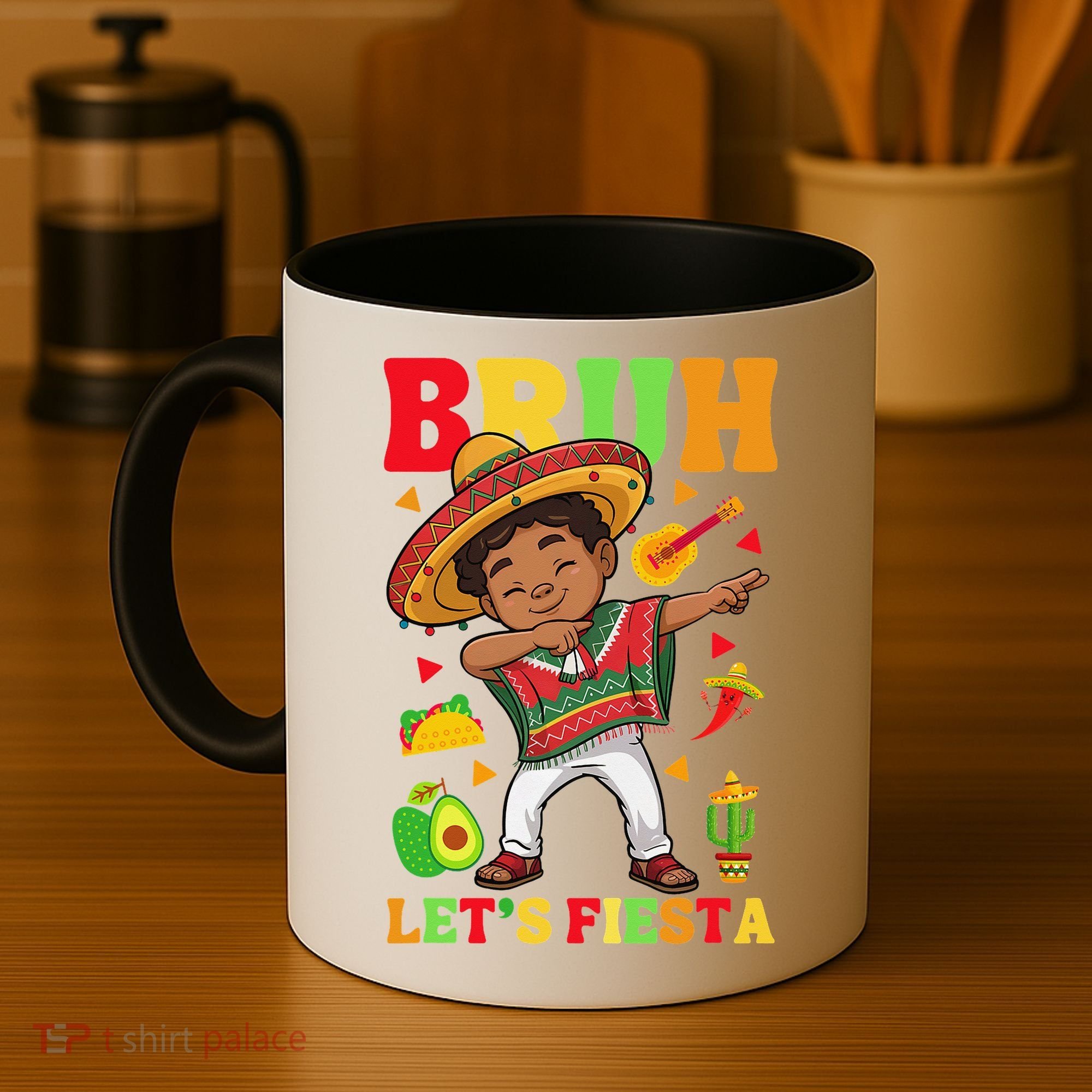 Bruh Lets Fiestas Dabbing Mexican Poncho Cinco De Mayo Gift Coffee Mug