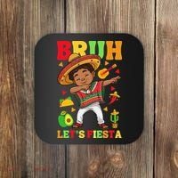 Bruh Lets Fiestas Dabbing Mexican Poncho Cinco De Mayo Gift Coaster thumb 0