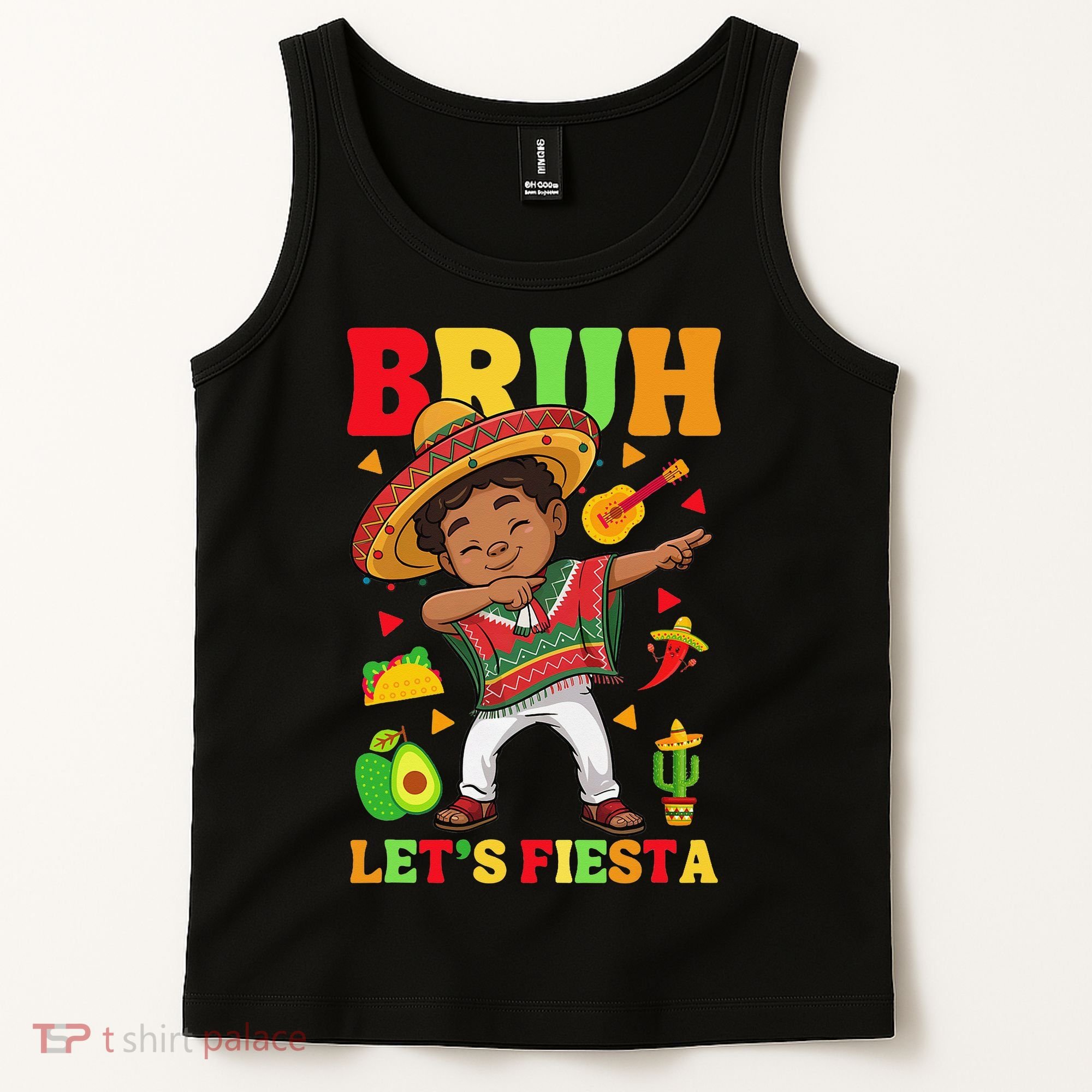 Bruh Lets Fiestas Dabbing Mexican Poncho Cinco De Mayo Gift Tank Top
