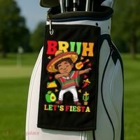 Bruh Lets Fiestas Dabbing Mexican Poncho Cinco De Mayo Gift Golf Towel thumb 2