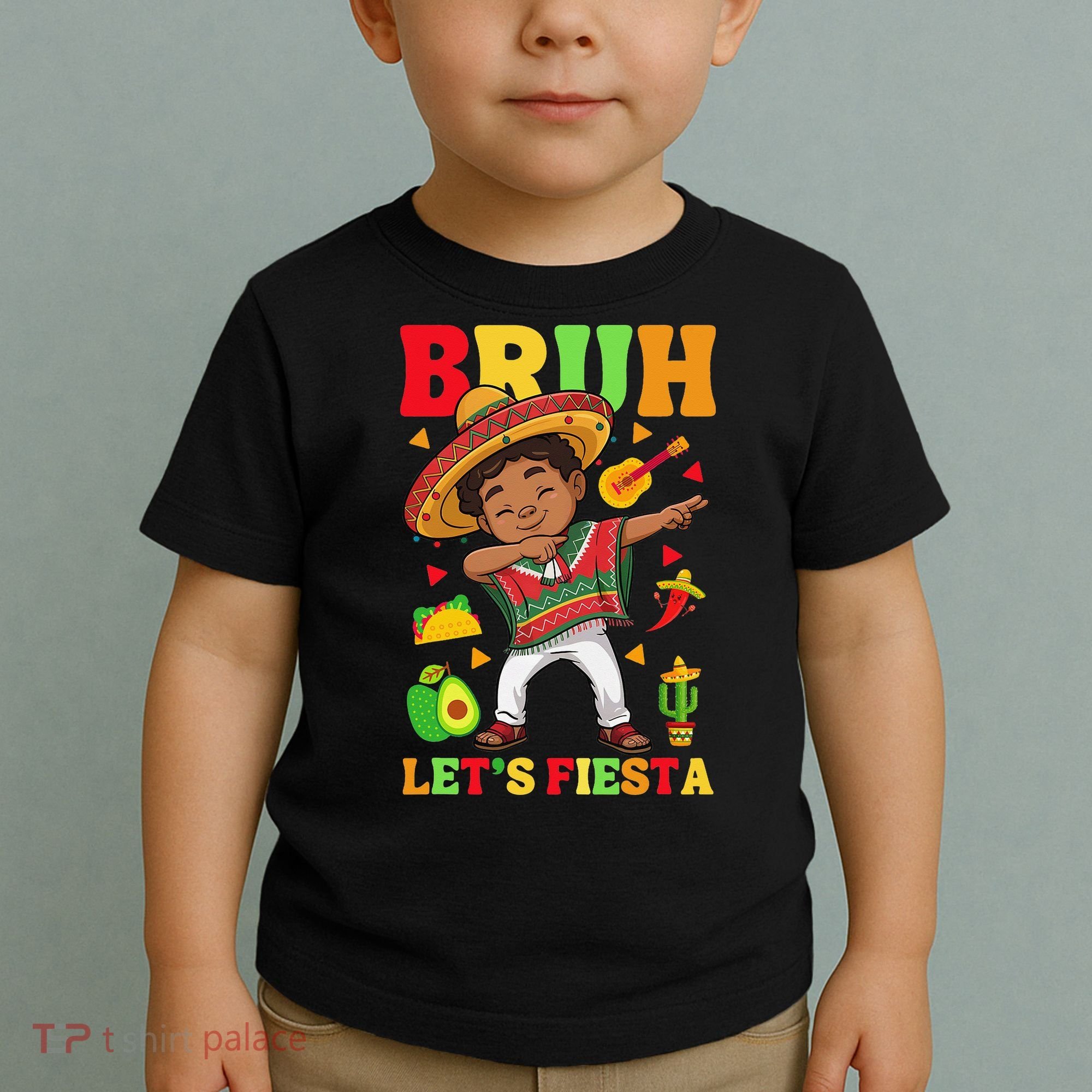 Bruh Lets Fiestas Dabbing Mexican Poncho Cinco De Mayo Gift Toddler T-Shirt