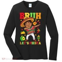 Bruh Lets Fiestas Dabbing Mexican Poncho Cinco De Mayo Gift Women's Long Sleeve Shirt thumb 0