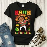 Bruh Lets Fiestas Dabbing Mexican Poncho Cinco De Mayo Gift Women's T-Shirt thumb 3