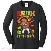 Bruh Lets Fiestas Dabbing Mexican Poncho Cinco De Mayo Gift Kids Long Sleeve Shirt thumb 0